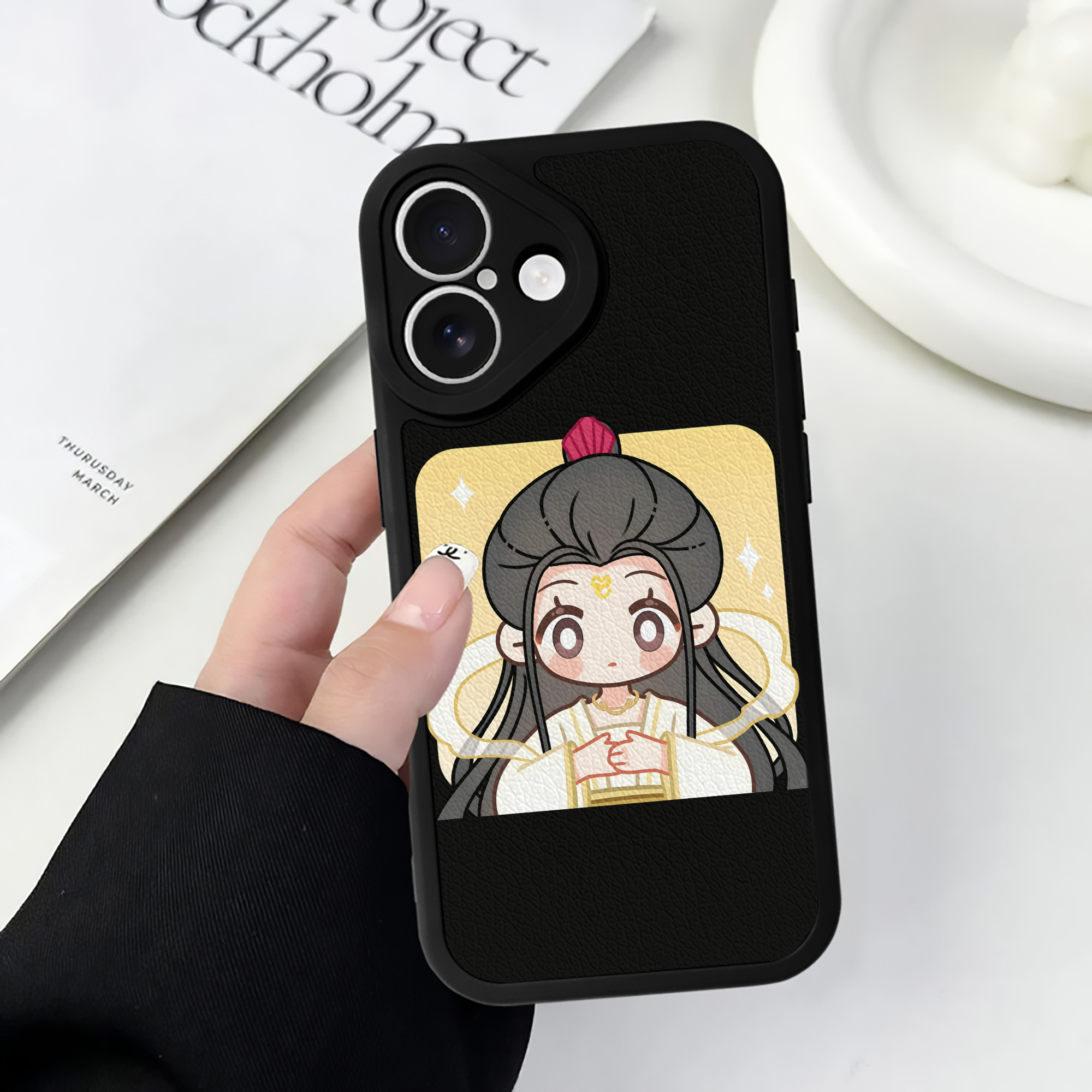 （画像用） Ne Zha 2 ナタ 魔童の大暴れ 【iPhone 16シリーズ対応】シリコンスマホケース（レザー調） 材質：シリコン